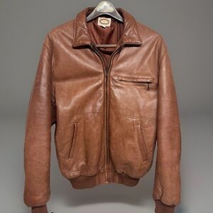 Vtg 80s Banana Republic leather flight bomber BENCH jacket M